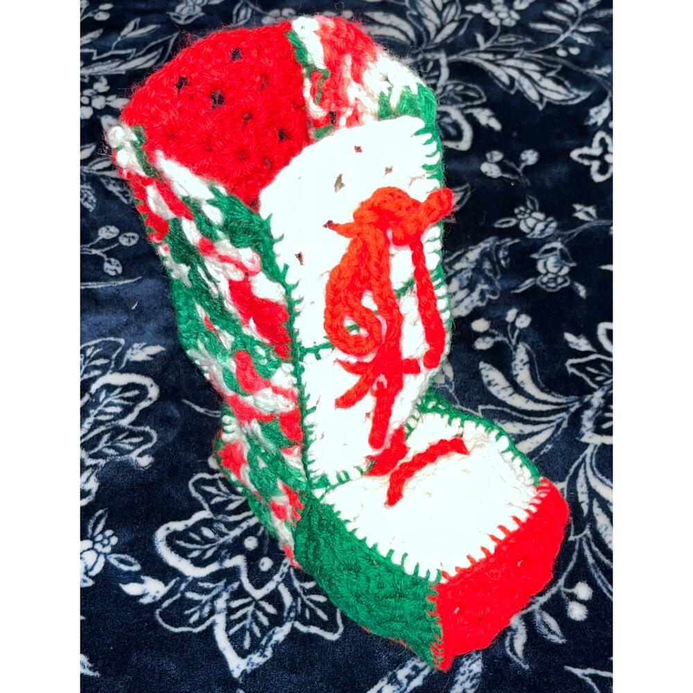 Vintage Handmade Crocheted Stocking